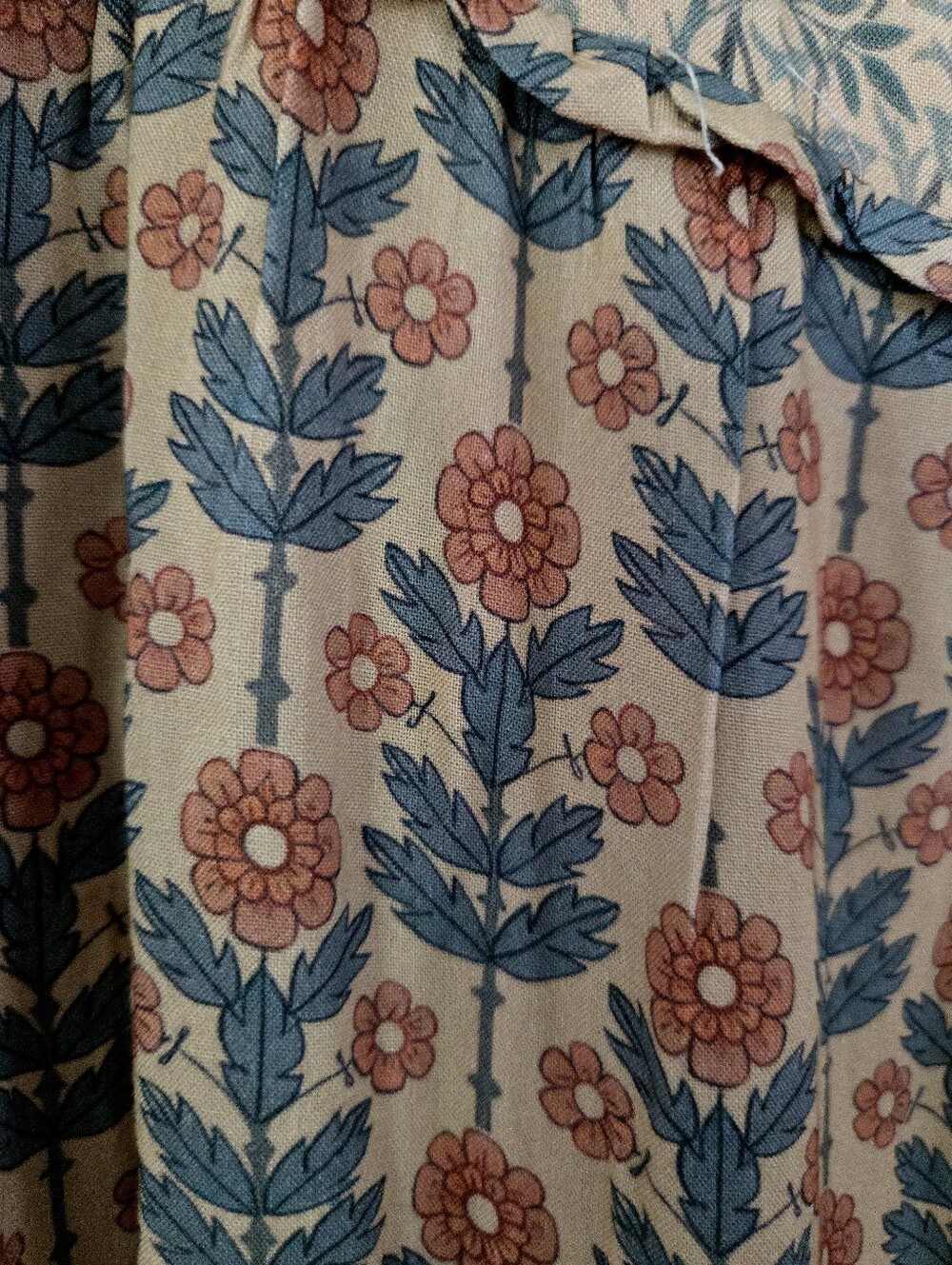 Bohemian Floral Tiered Maxi Dress - Beige & Blue..Natural LIFE..NWT - Picture 6 of 13